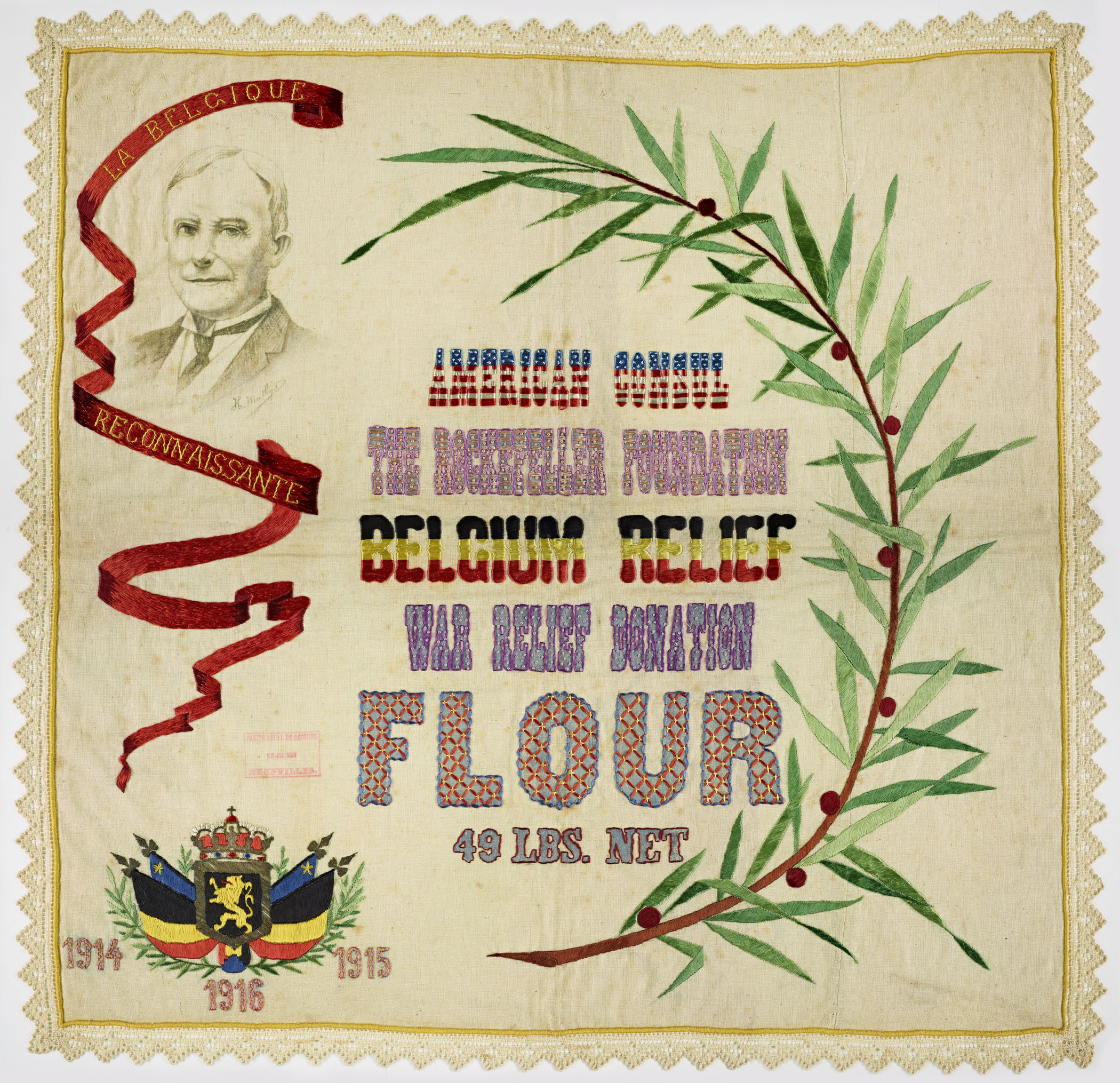 Belgian War Relief Effort Flour Sack
