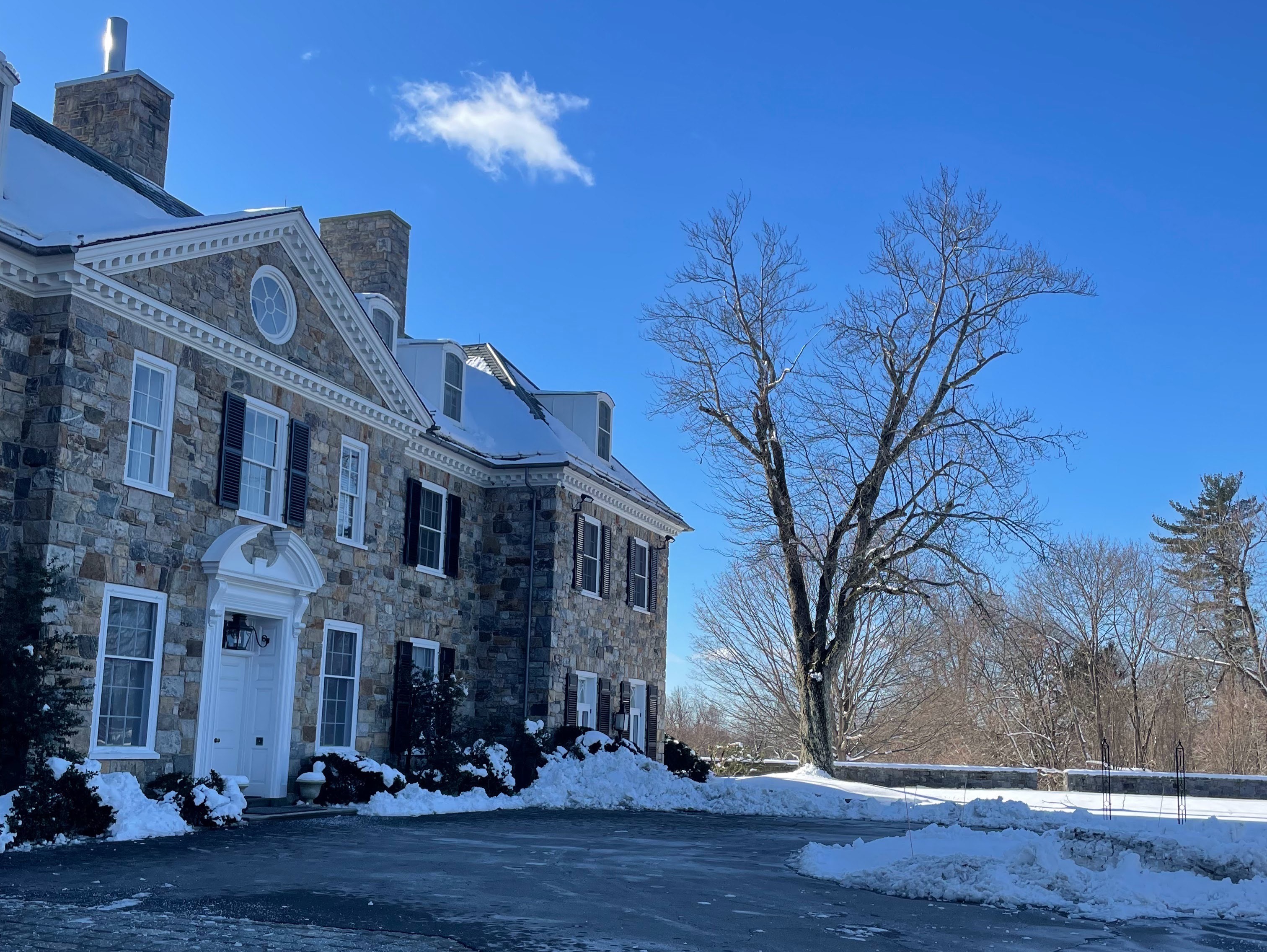 A photo taken by Quinn Kinsella of the RAC driveway during the winter