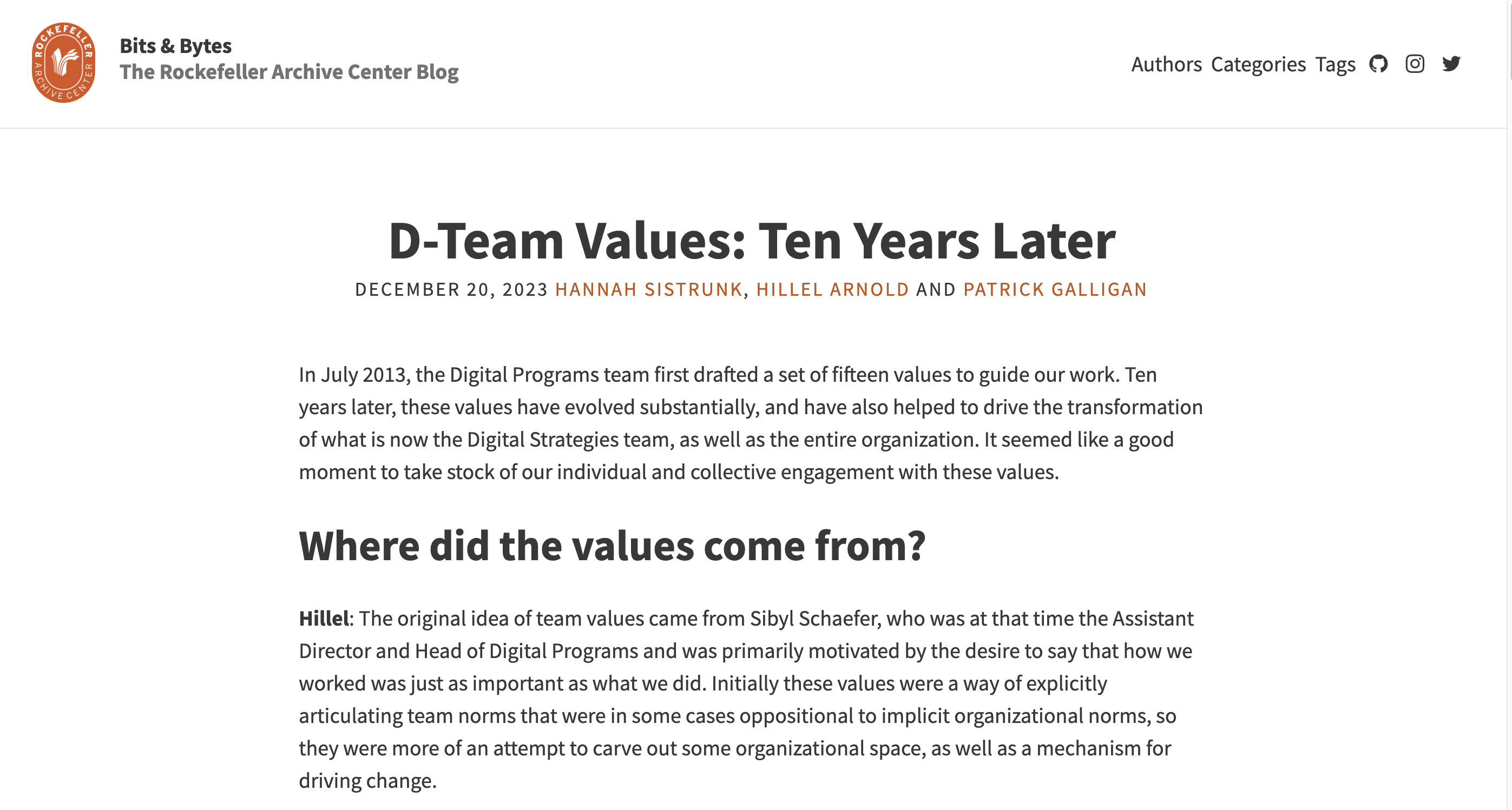 Blog website post page screenshot with simple white background